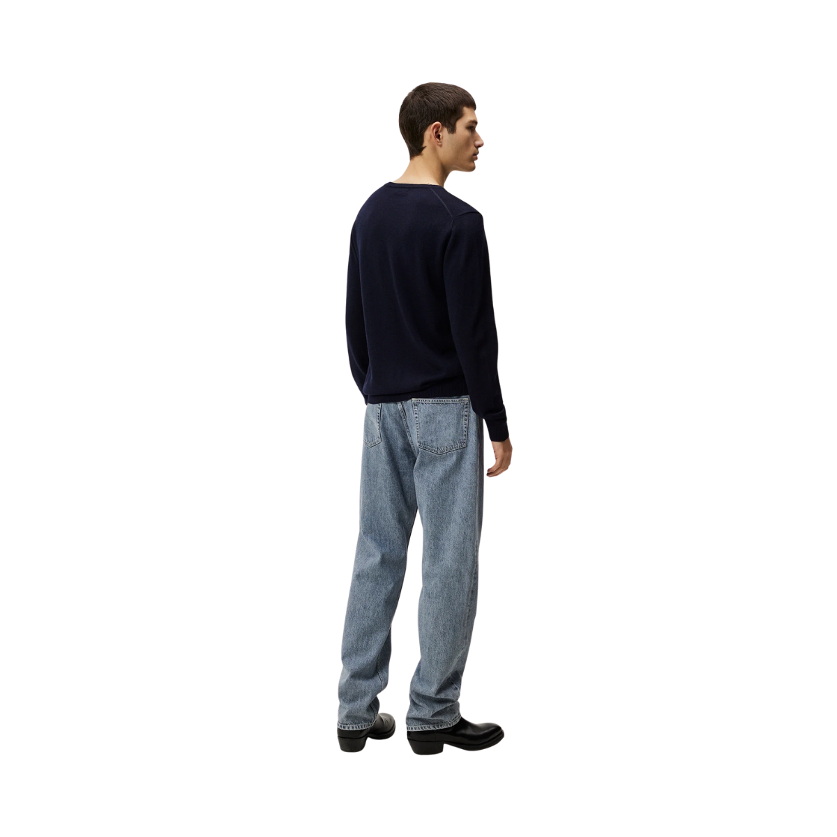 Lyle Merino Crew Neck Sweater - Navy