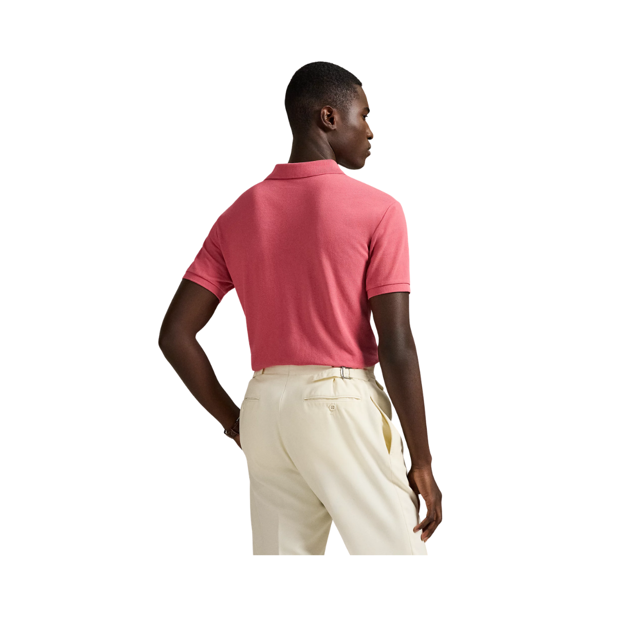 Custom Slim Fit Mesh Polo Shirt - Red Sky