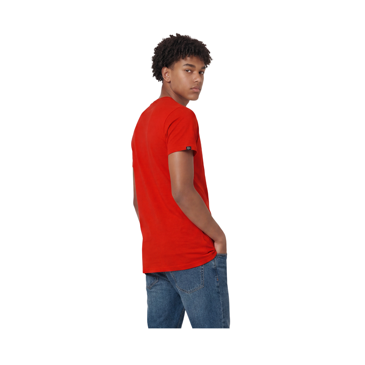 Essential Stacked Logo Emb Tee - Lollipop Red/Navy
