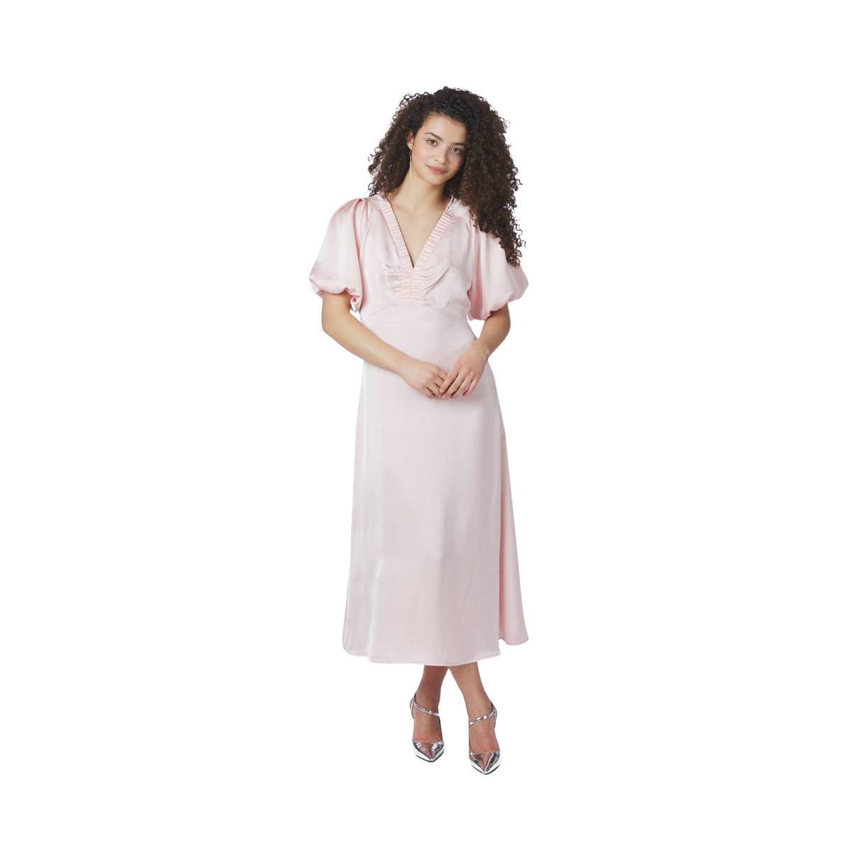 Illana Heavy Sateen Dress - Light Pink