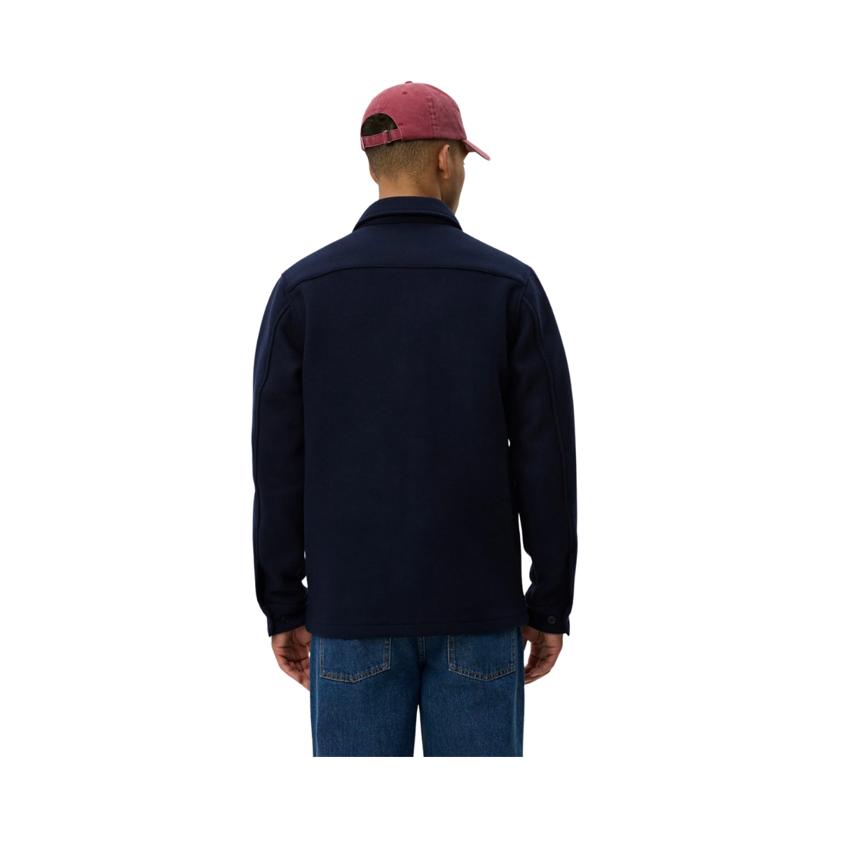Jason Solid Wool Overshirt - Dark Navy