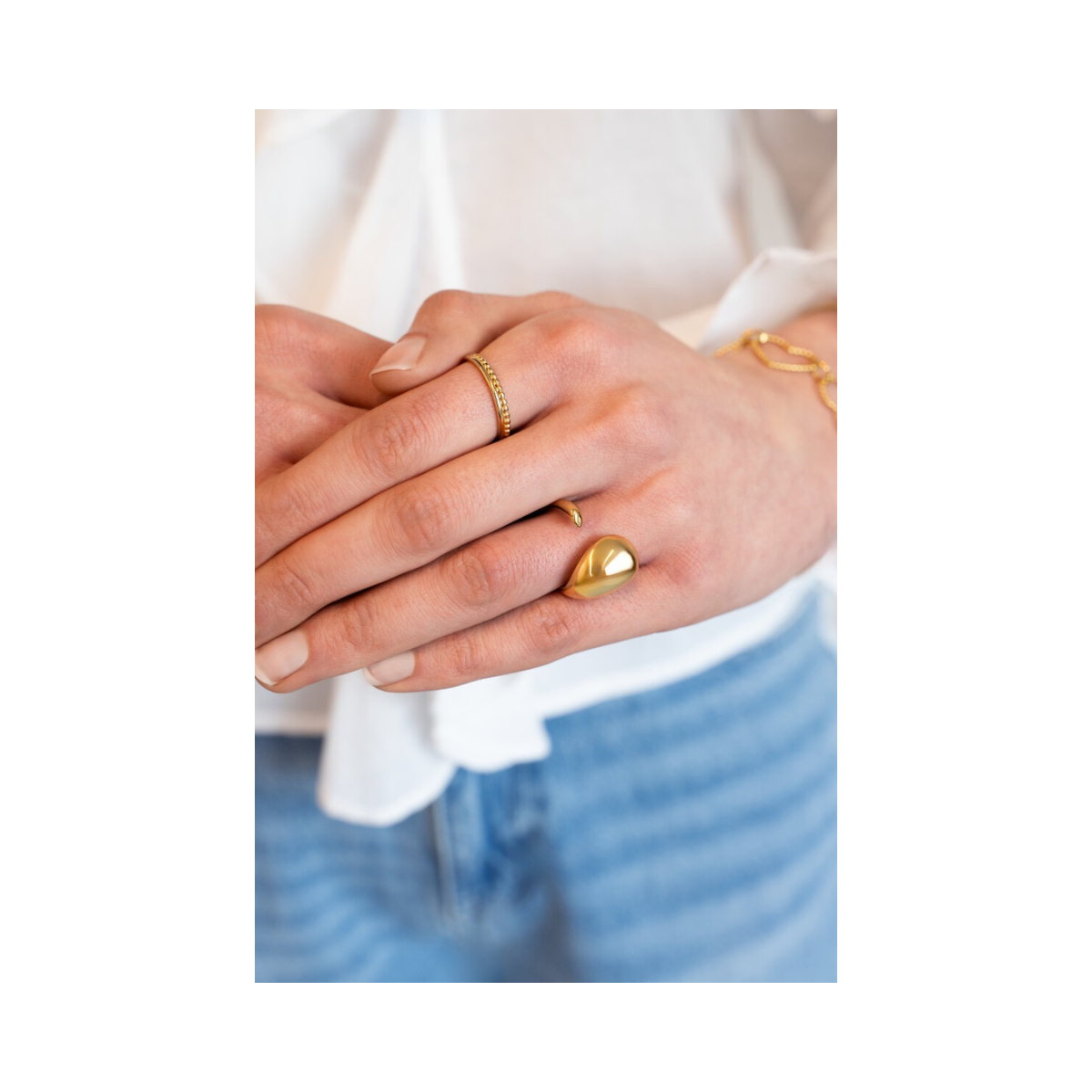 Ring open teardrop OS - 1200 Gold