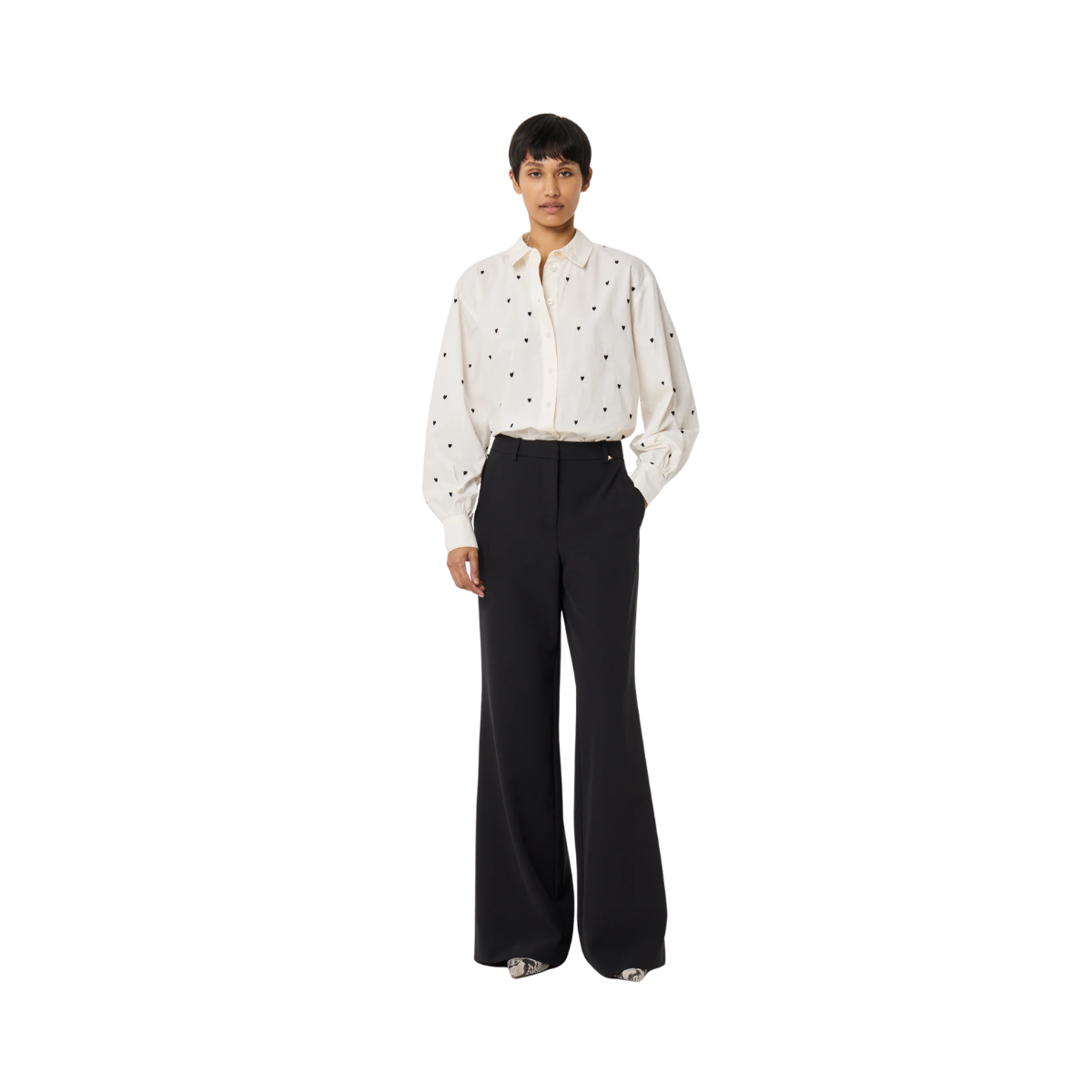 Dina Blouse - Cosy White/Black