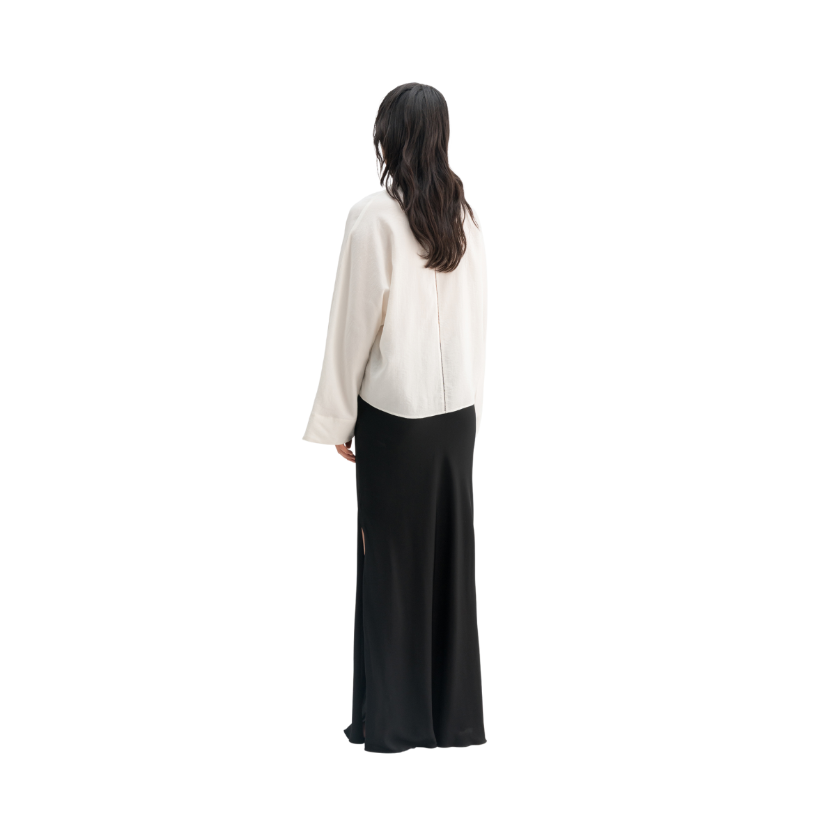 Nina V-Neck Wool Blouse - Off-White