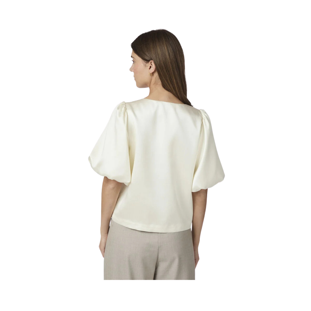 Aisa Dull Satin Blouse - 124 Ivory