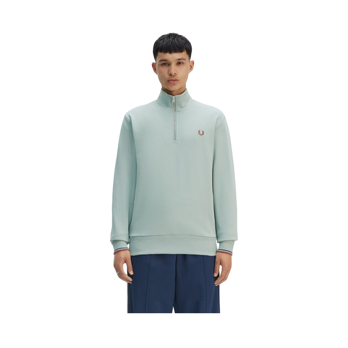 Half Zip Sweatshirt - Silver Blue