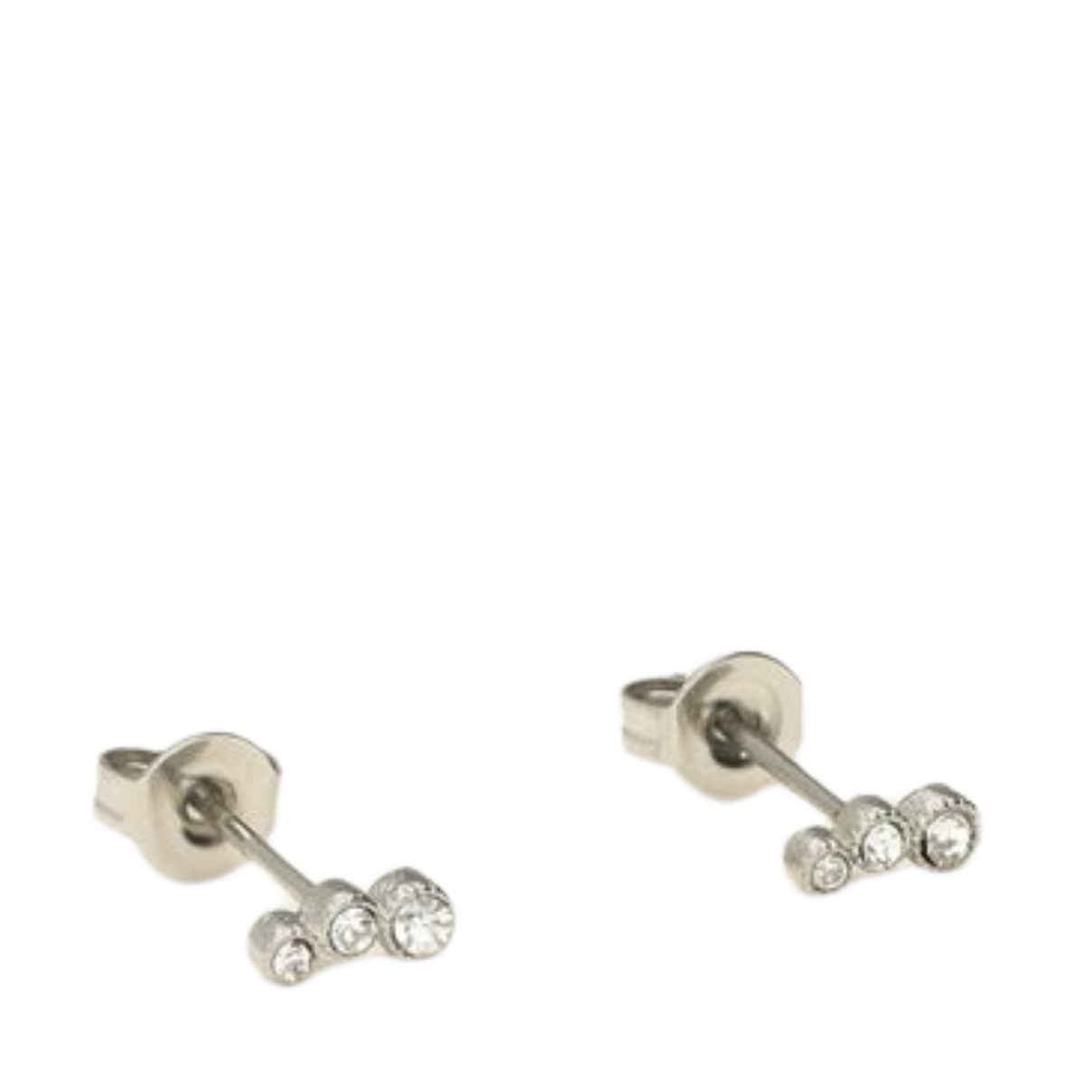 Studs 3 round strass transparant - 1500 Silver