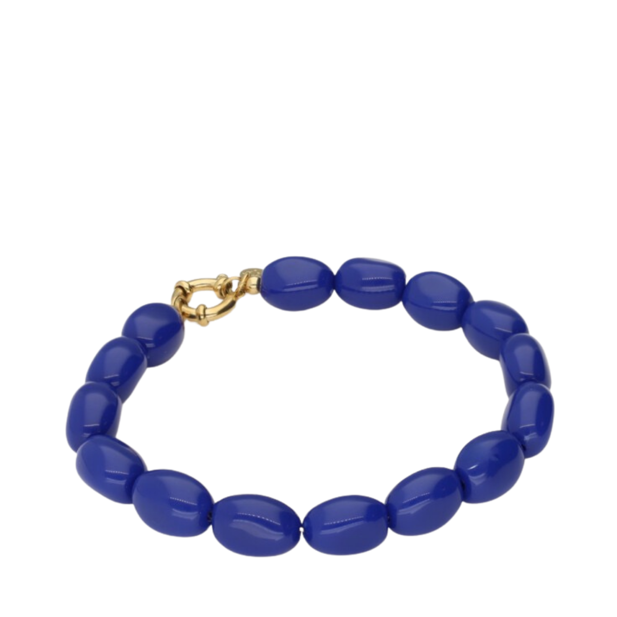 Bracelet Beads Petrol - Gold