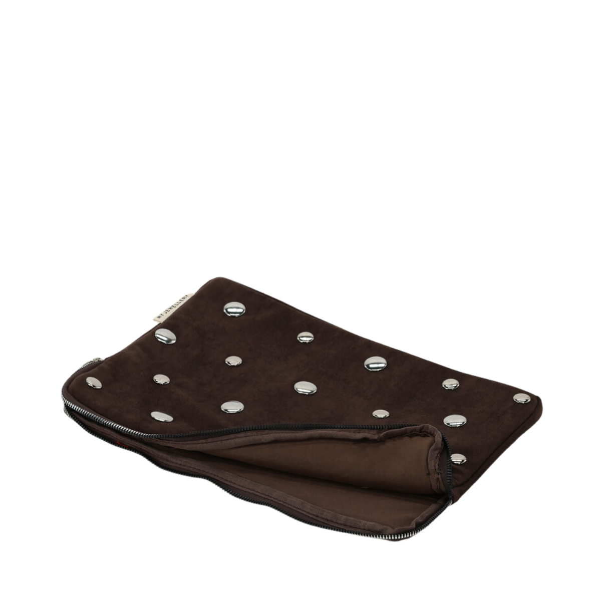 Laptop Sleeve Suede Studs Brown - Brown