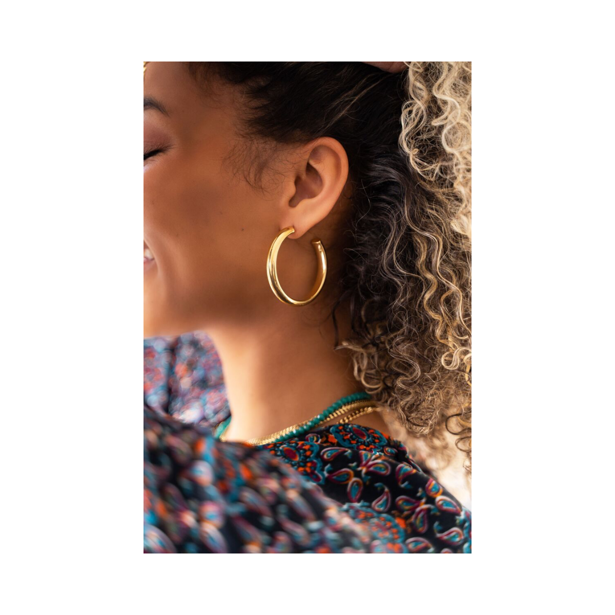 Earring Hoop Big - Gold