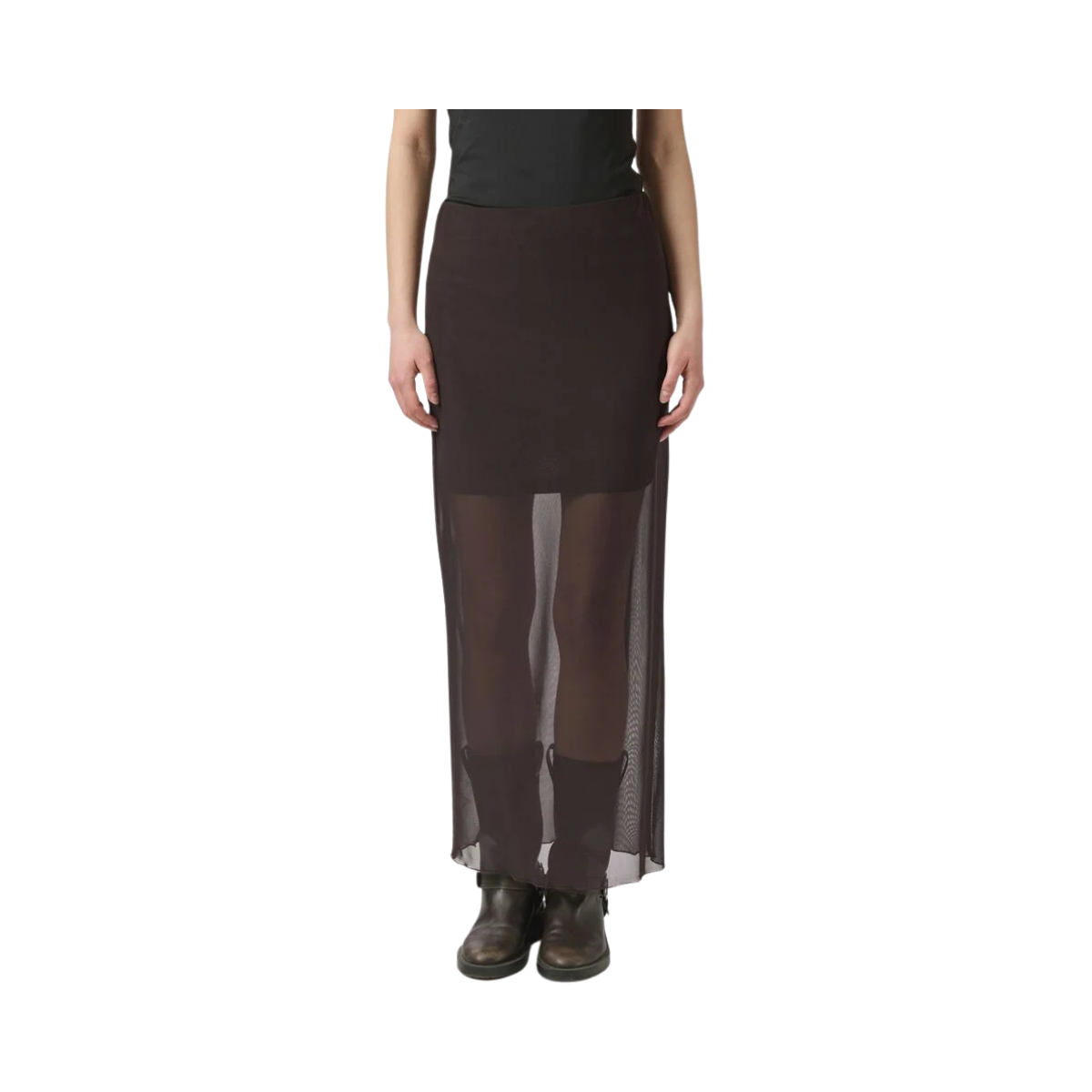 Marlise Mesh Skirt - Dark brown