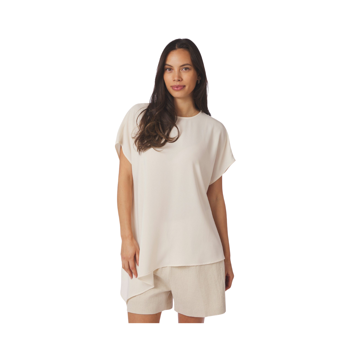 Nerita Asymmetric Blouse - Off White