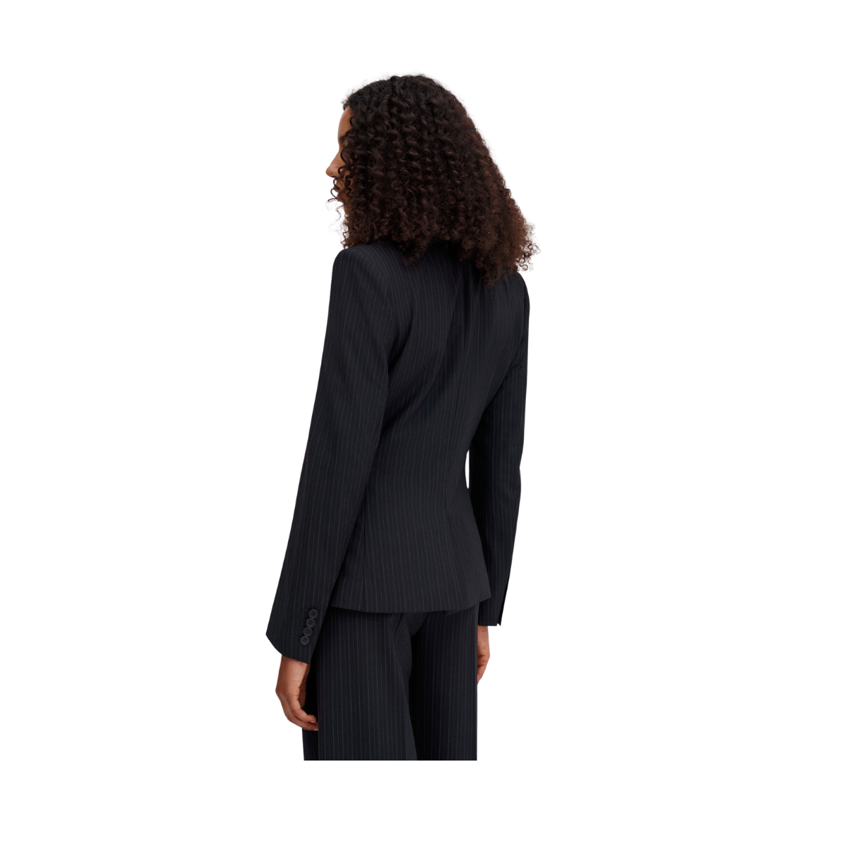 Sasha Pinstripe Blazer - Black