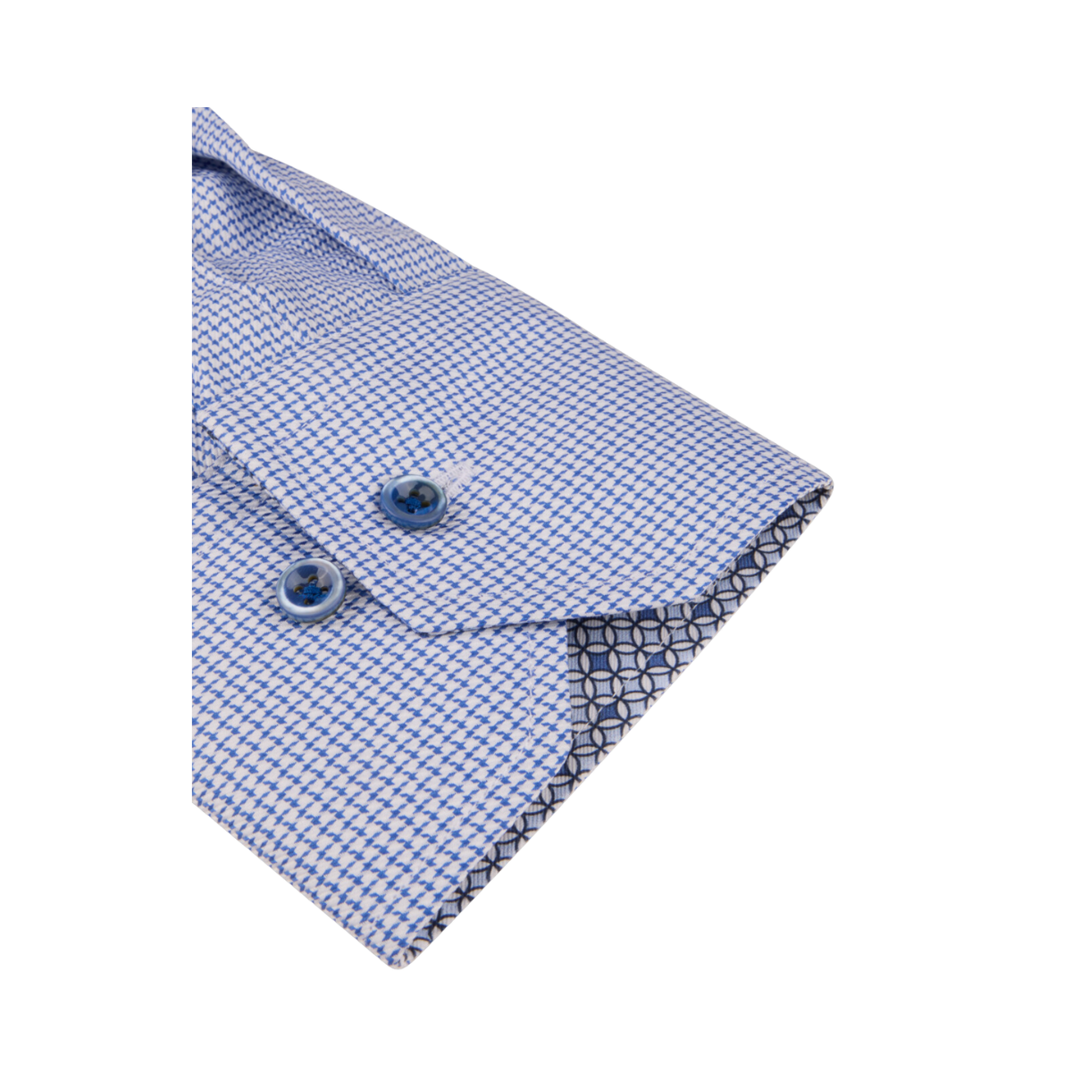 Fitted Body C75 RM cuff Contrast - Blue Check