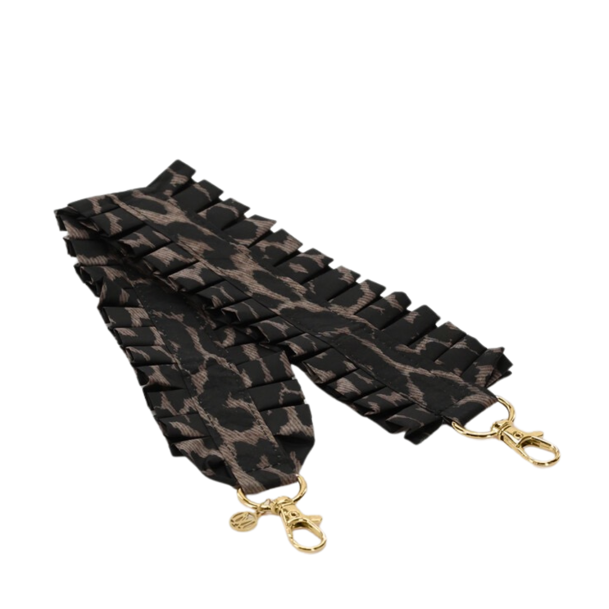Phone cord ruffle leopard - 100 BROWN