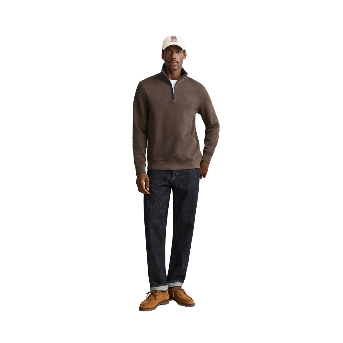 Sacker Rib Half Zip - Shadow Brown