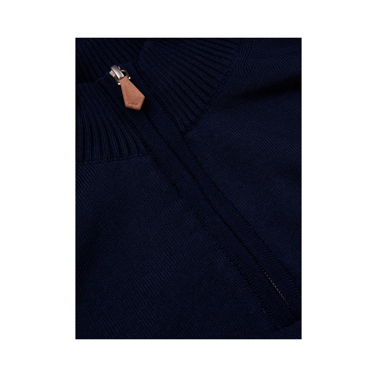 Sweater Knitted Half Zip Merino - Navy