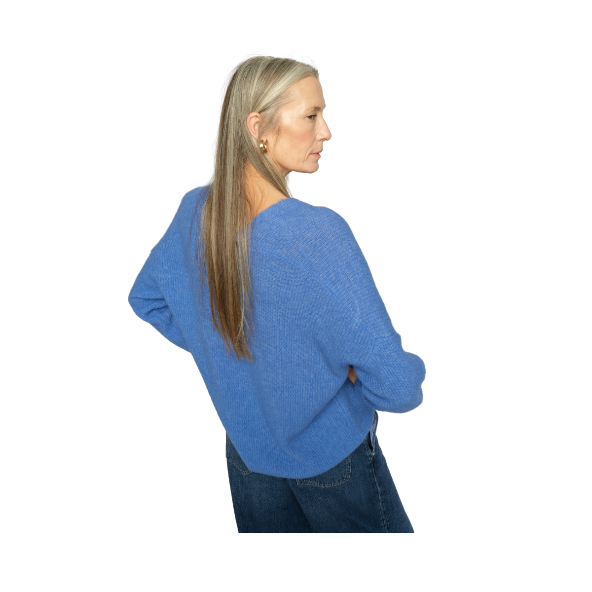 Thora V-Neck Knit - Ultramarine
