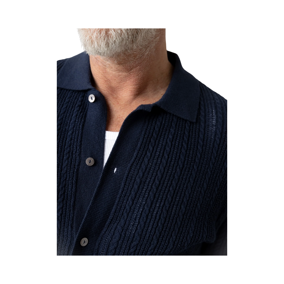 MMGDario Button SS Polo Knit - Estate Blue