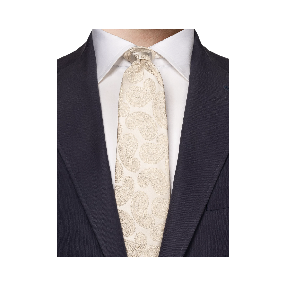 Paisley Woven Silk Tie - 30 Beige