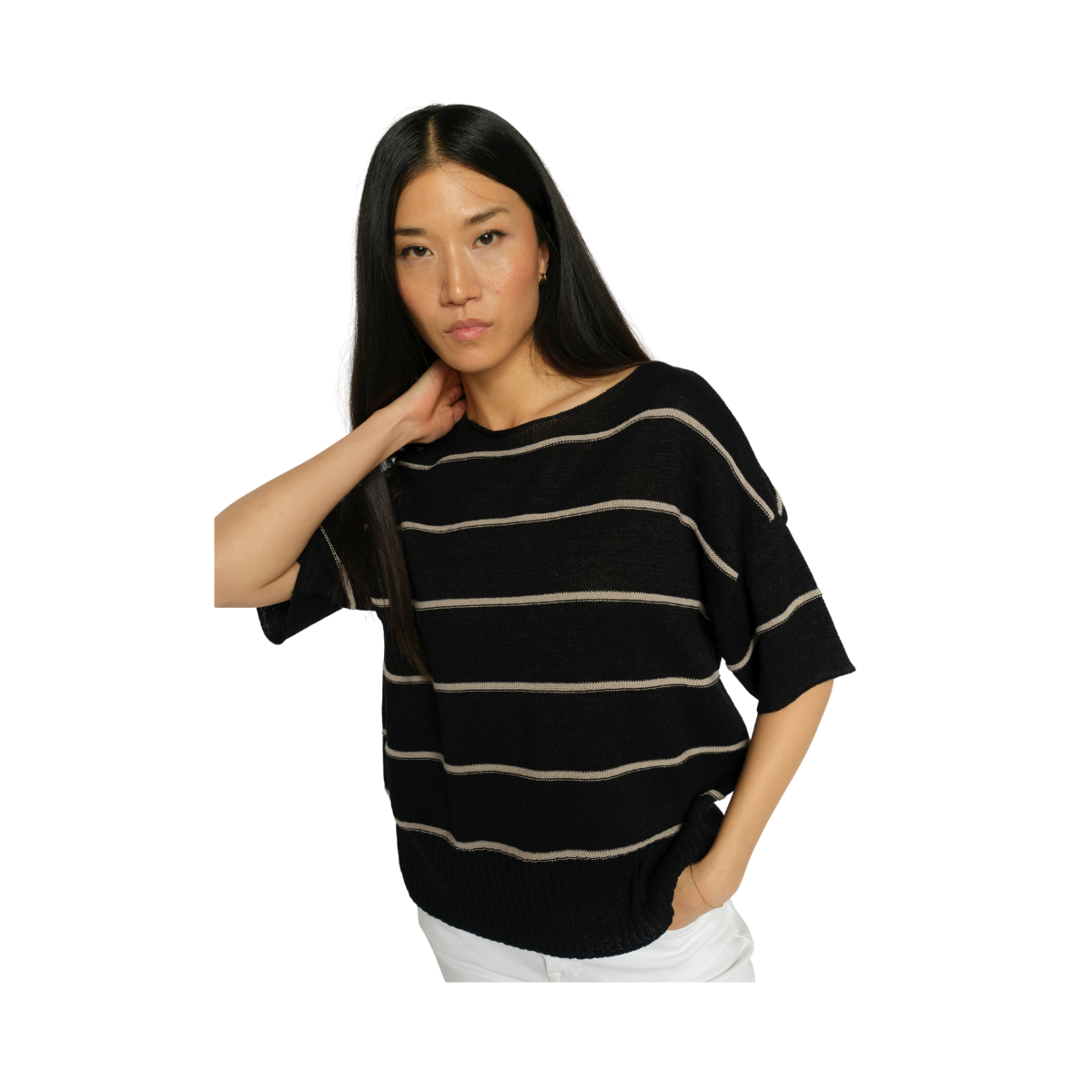 MMArlen Paper SS Knit - Black