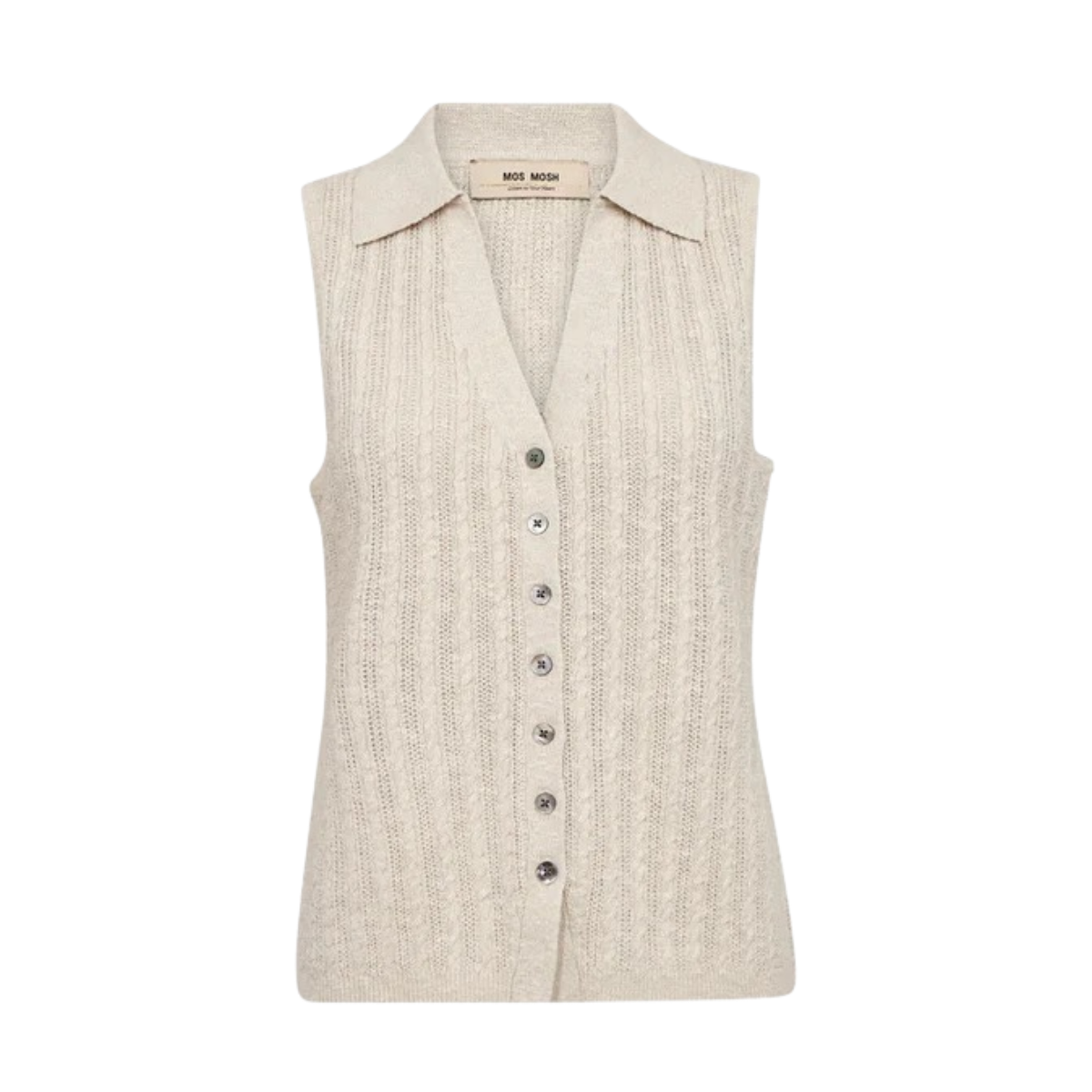 MMRinja Marisol Line Knit Top - Ecru