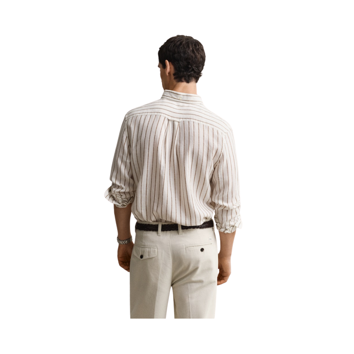Linen Viscose Stripe Shirt - Cream