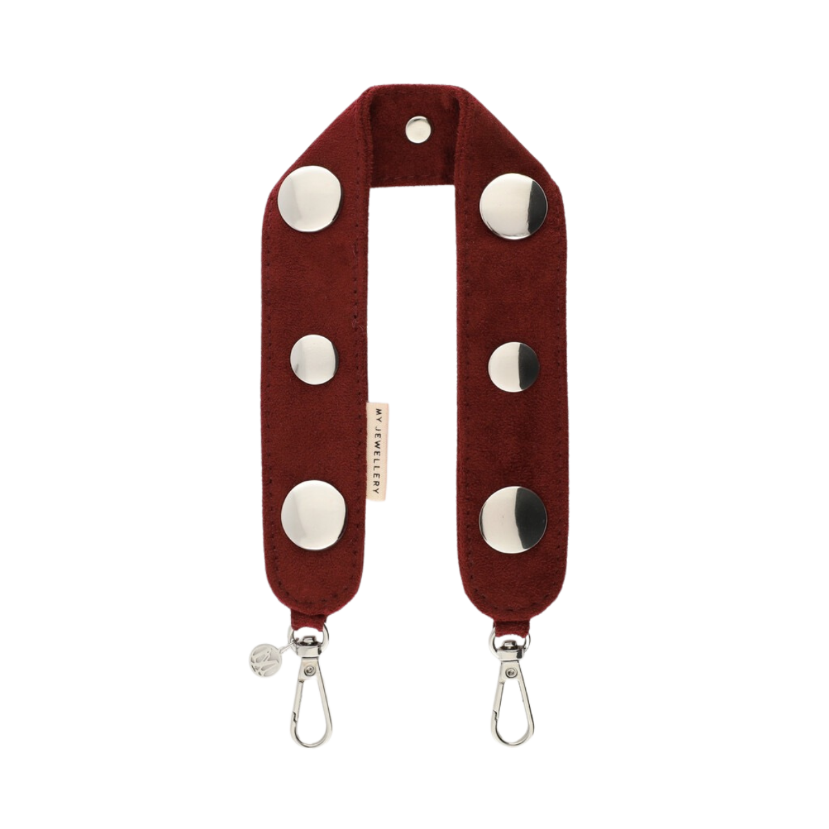 Phone cord suede studs burgundy - 275 Dark Red