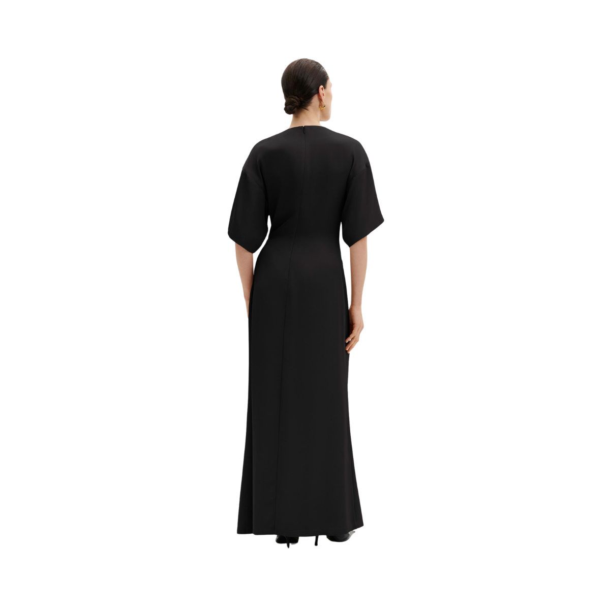 Zilla Brooch Detailed Maxi Dress - Black