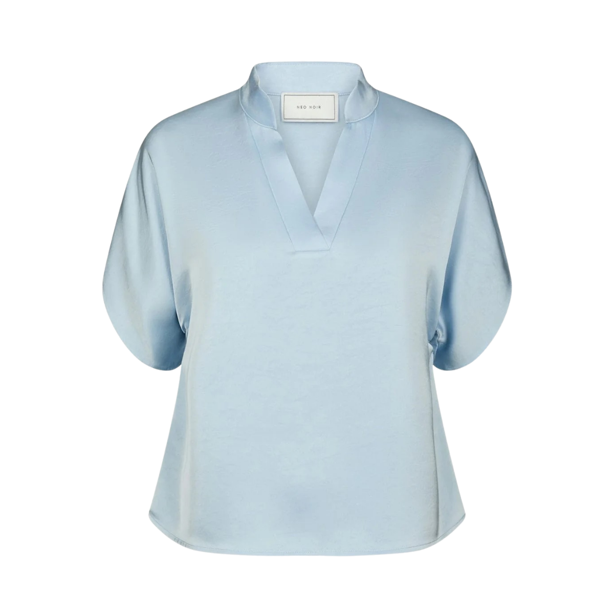 Anelle Heavy Sateen Blouse - Light Blue