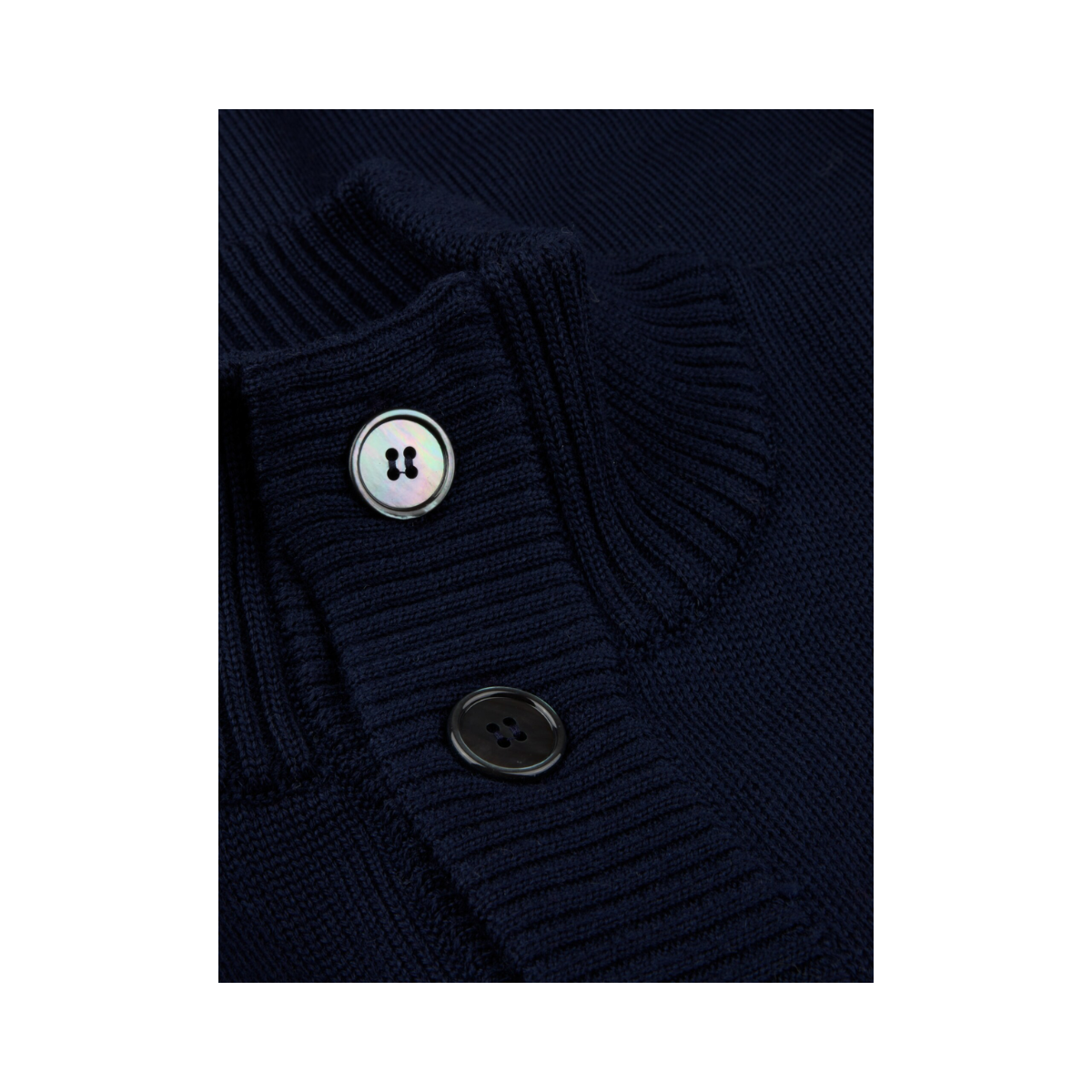 Cardigan Knitted with Pockets - Navy