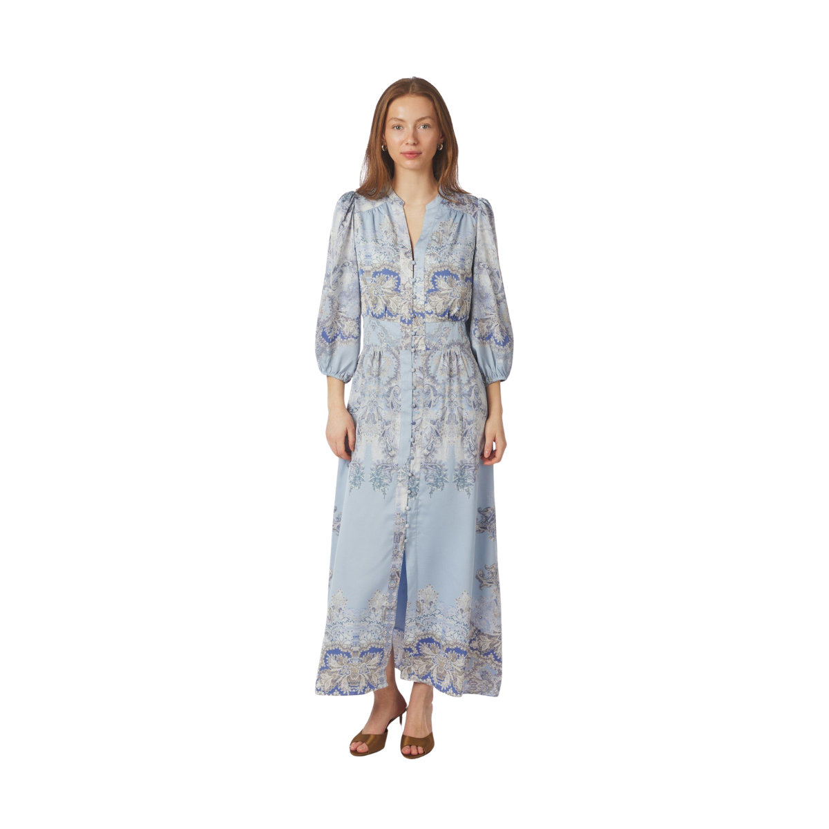 Stellar Artist Paisley Dress - Light Blue
