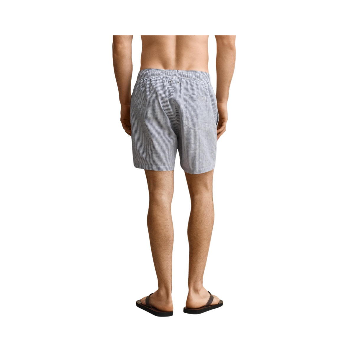 Striped Seersucker Swim Shorts - VINTAGE BLUE
