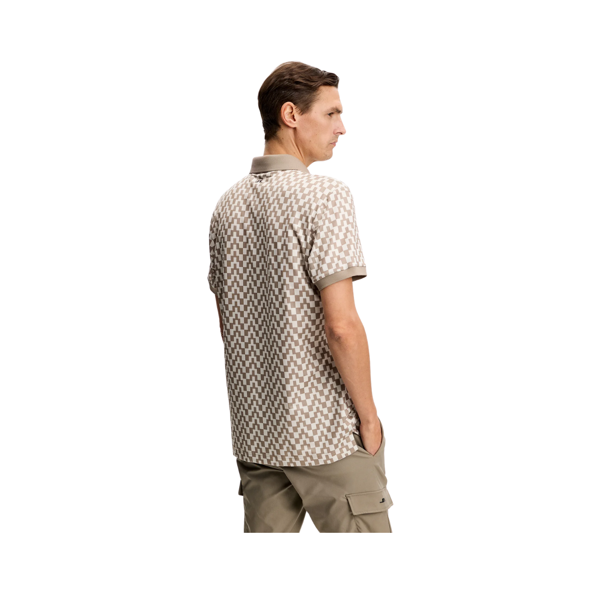 Tour Tech Print Polo - Bridge Stack Brindle M