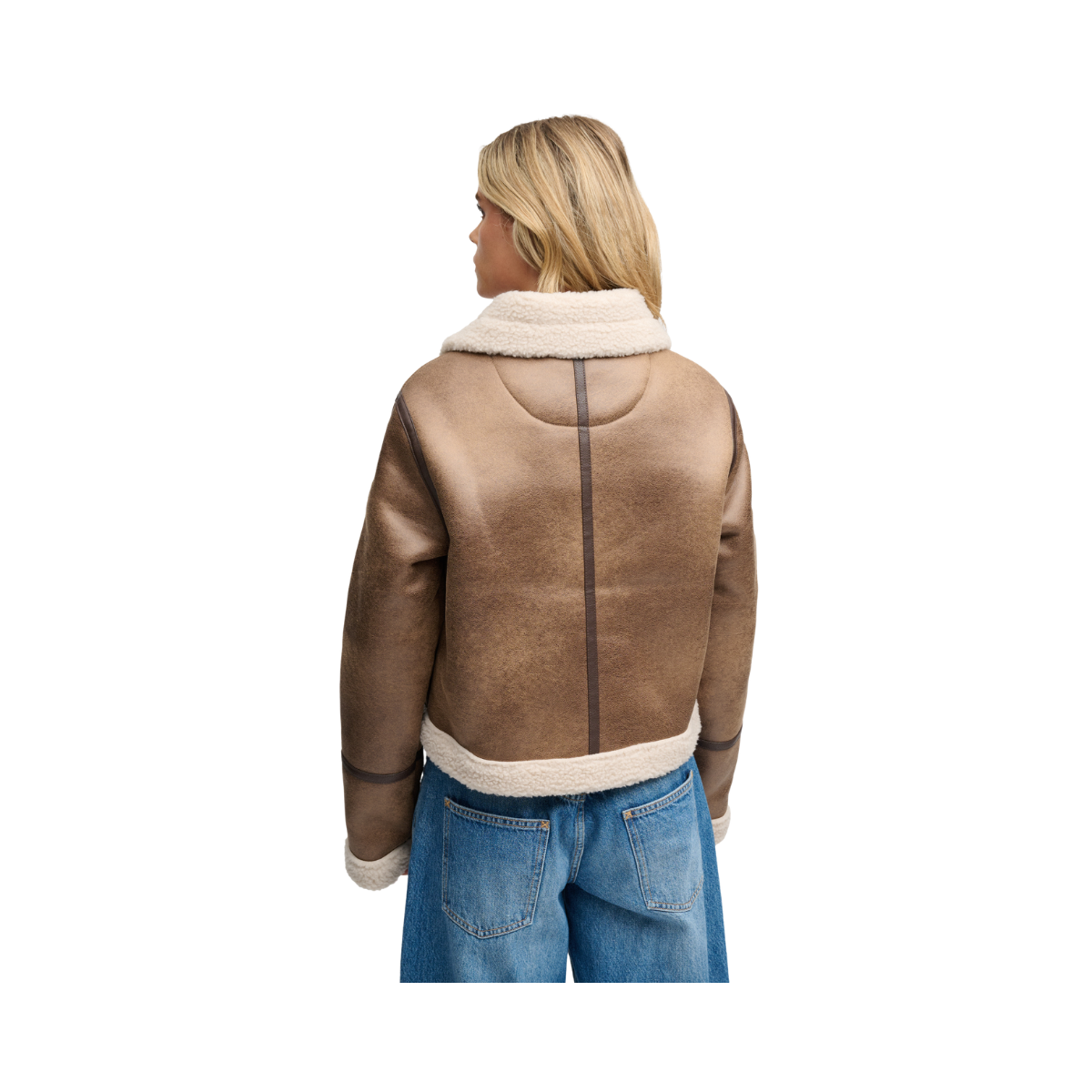 Faux Shearling Jacket - 41D Taupe