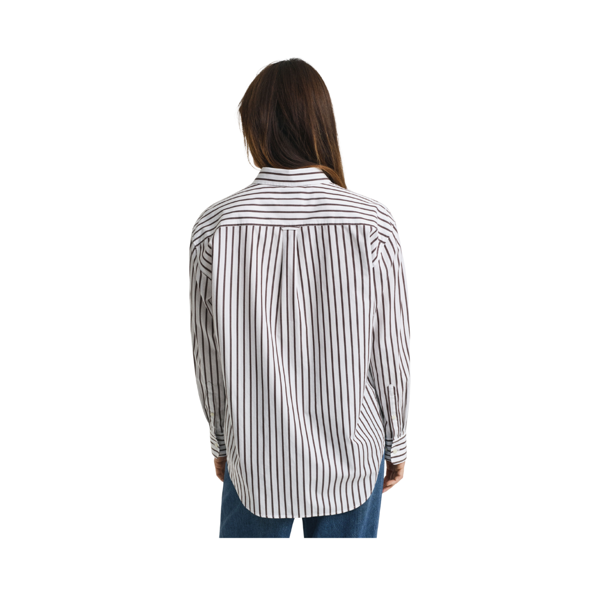 Relaxed Classic Poplin Striped Shirt - 202 Deep Brown