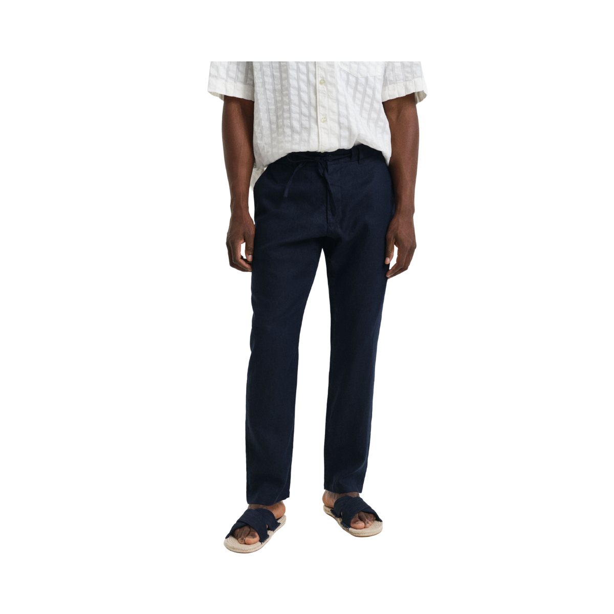 Relaxed Linen DS Pants - Evening Blue