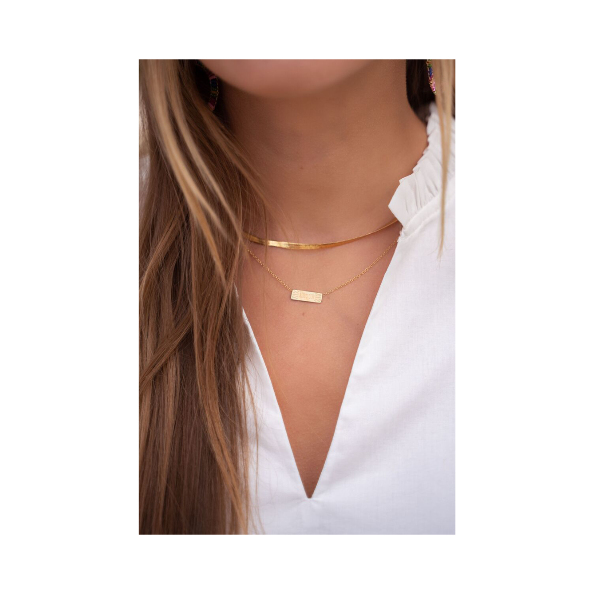Flat chain necklace - Gold