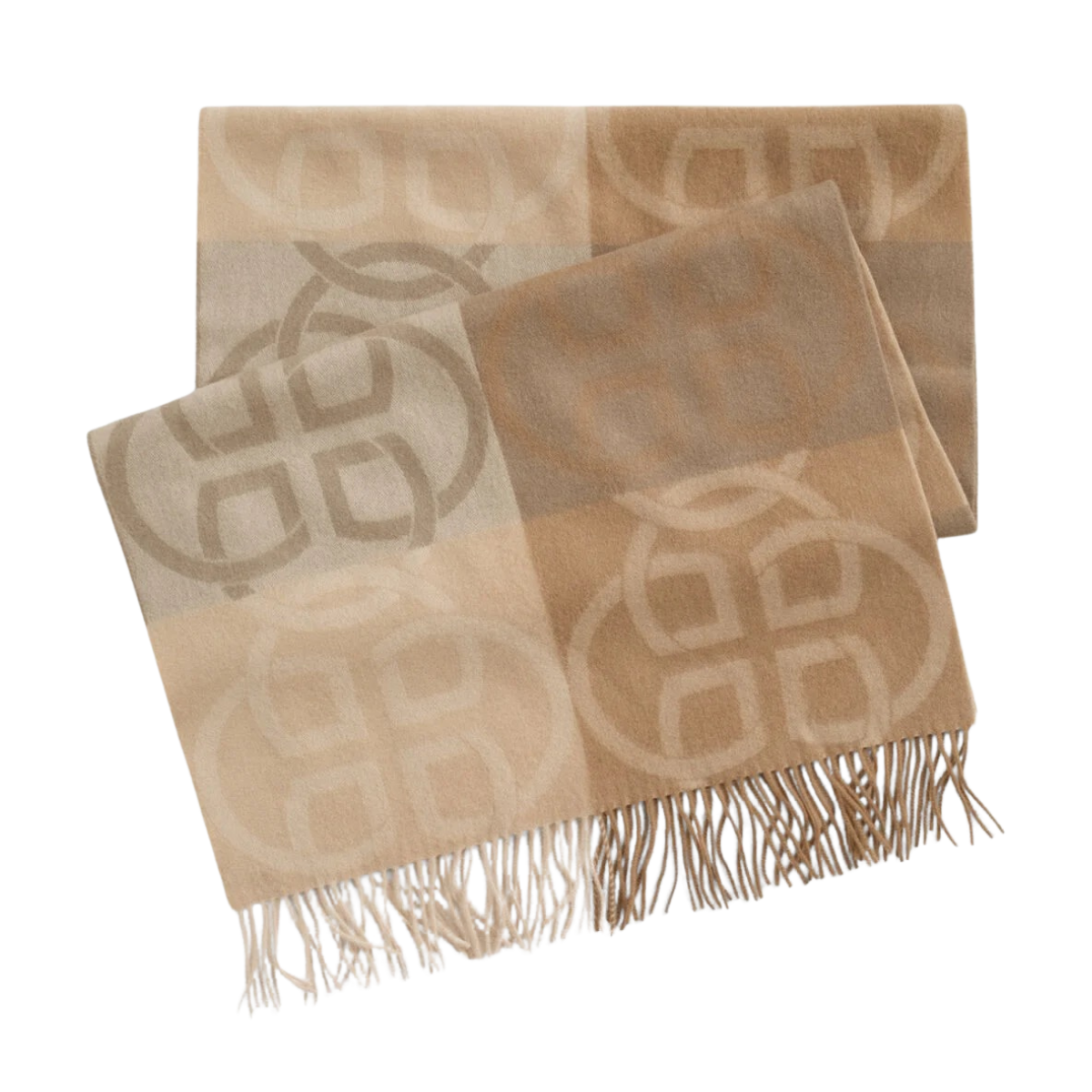Monogram Wool Scarf - 213 Warm Khaki