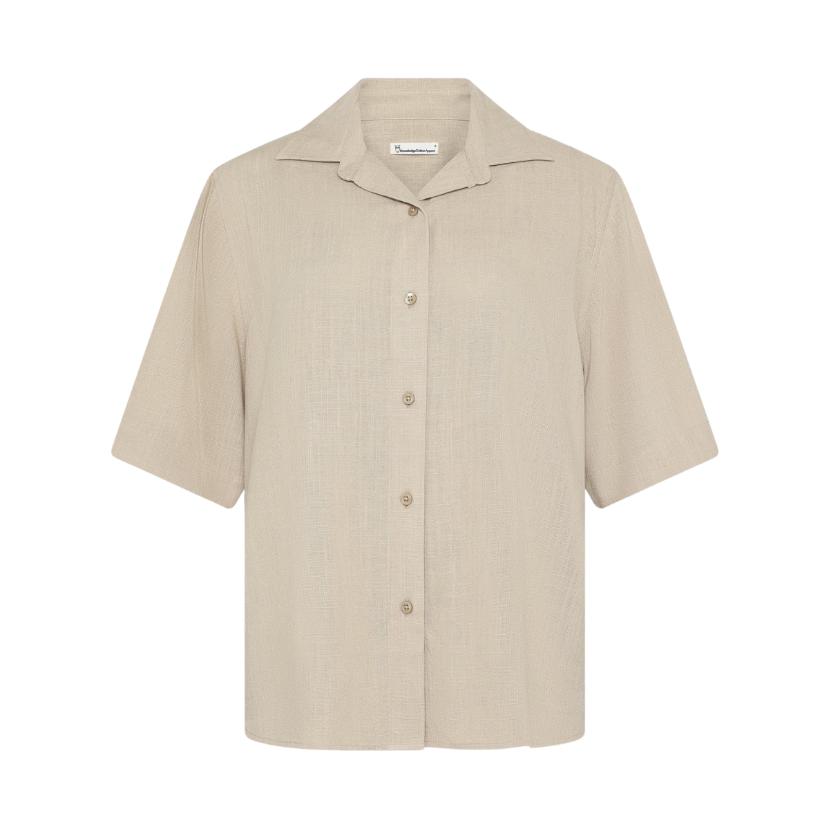 Loose linen-mix short sleeve - Light feather gray