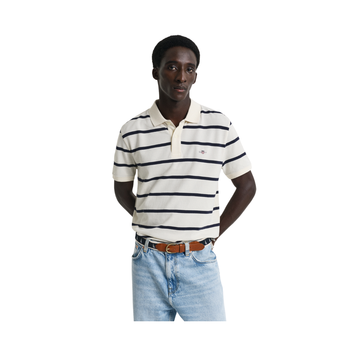 Striped Polo - 130 Cream