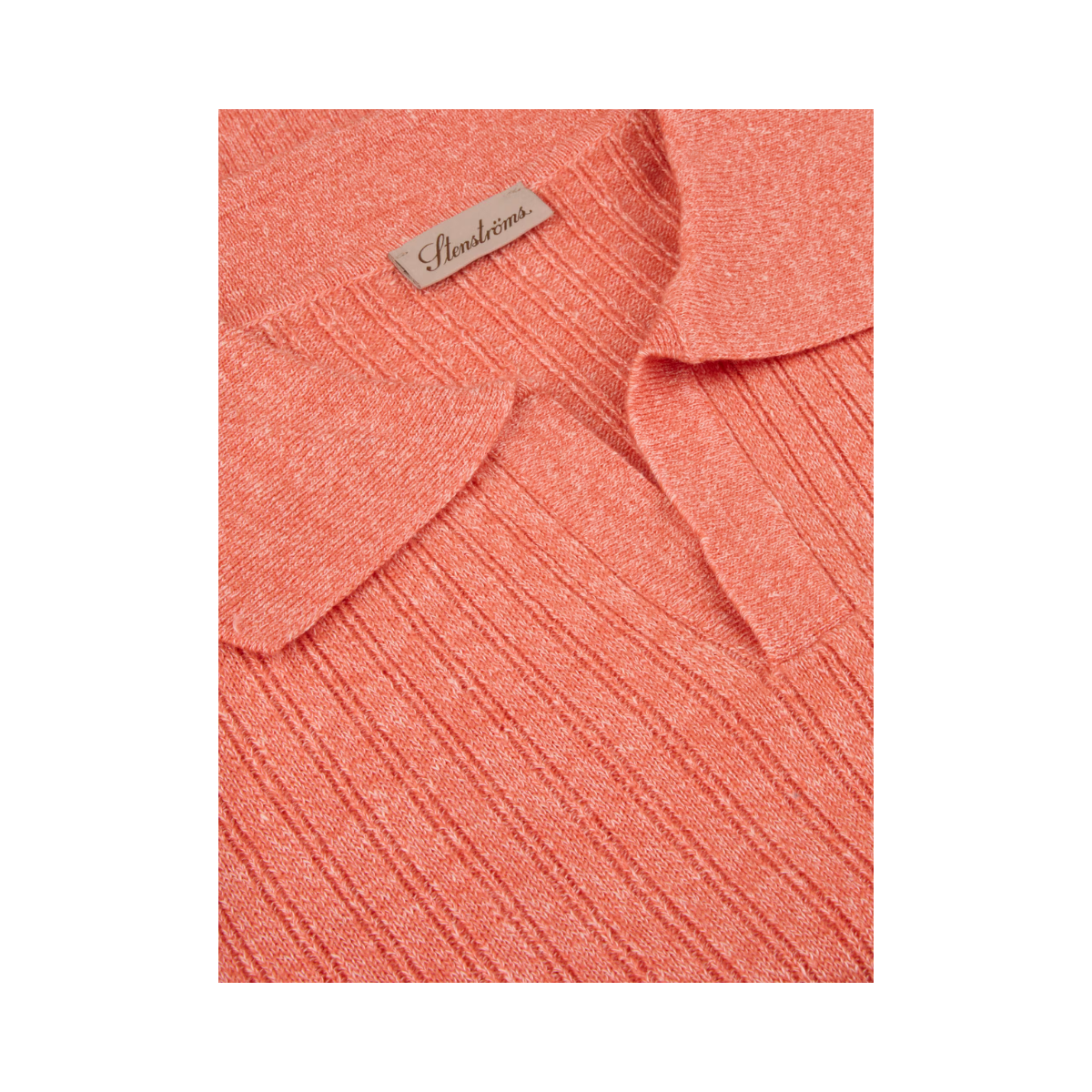 Polo Shirt Knitted Ribbed - Orange