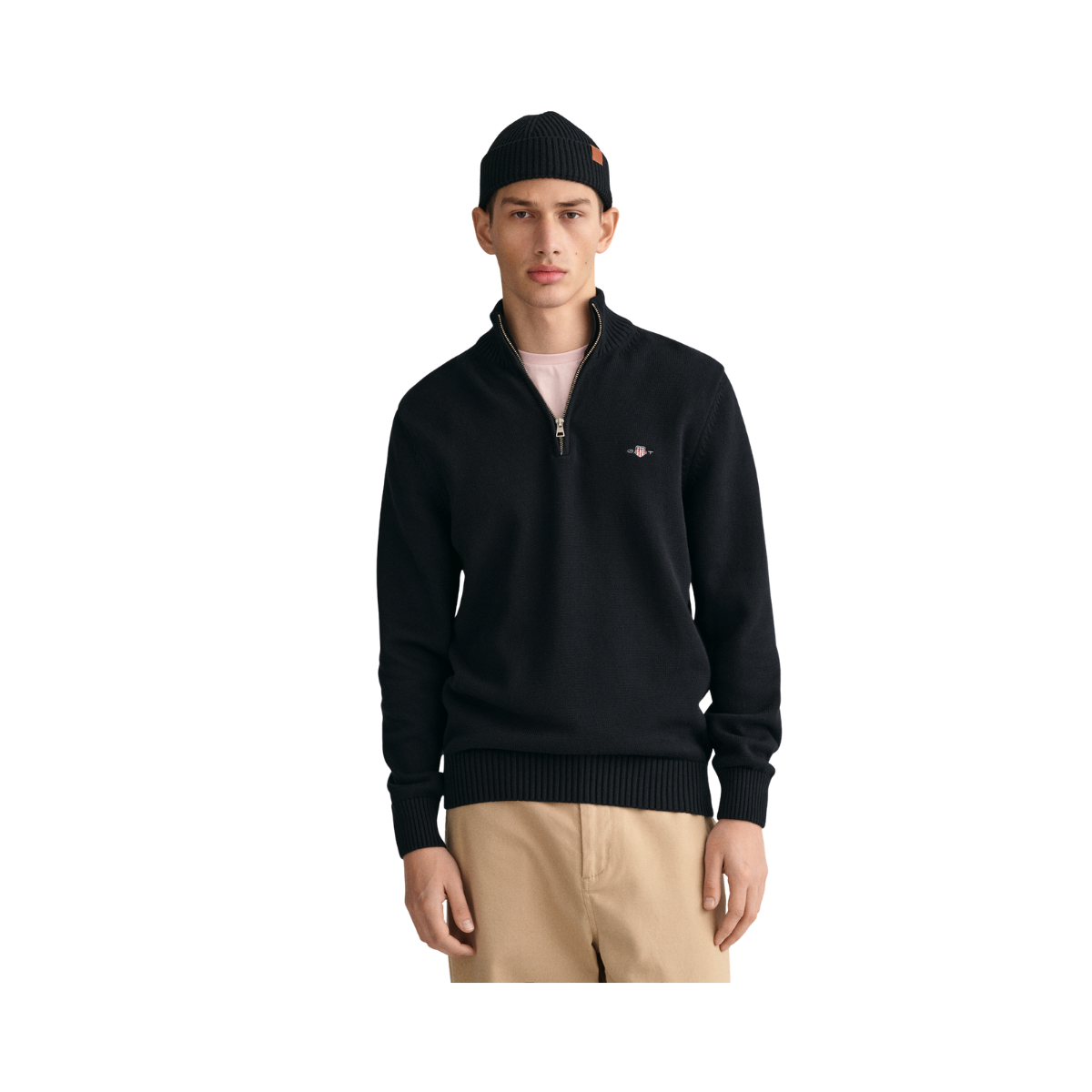Casual Cotton Halfzip - Black