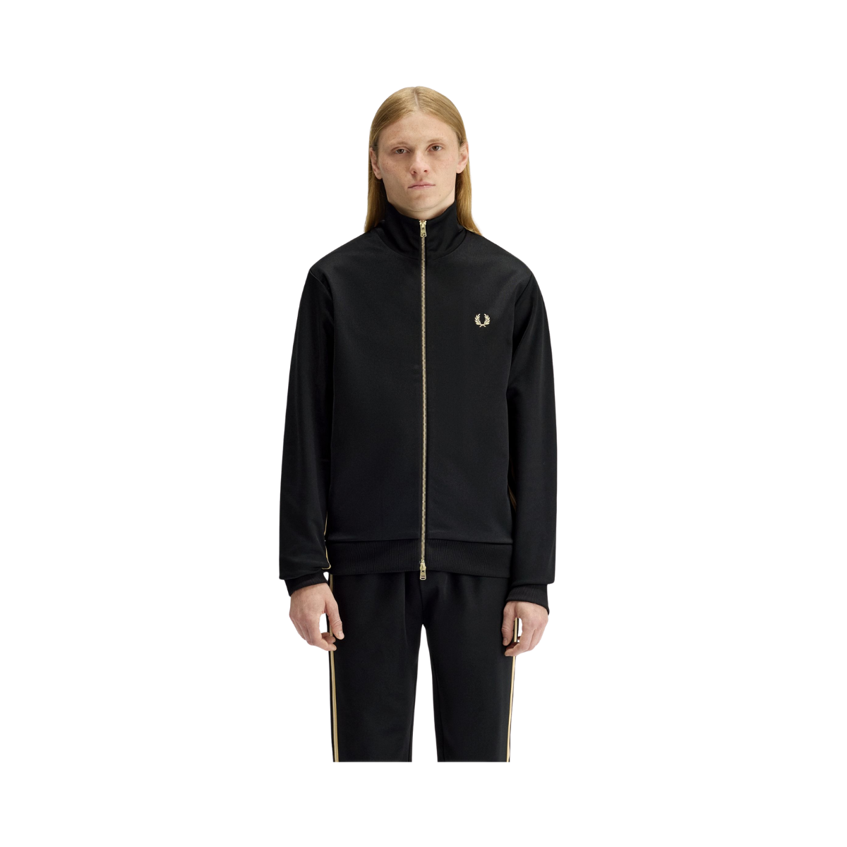 Stripe Tape Track Jacket - Black/Champagne