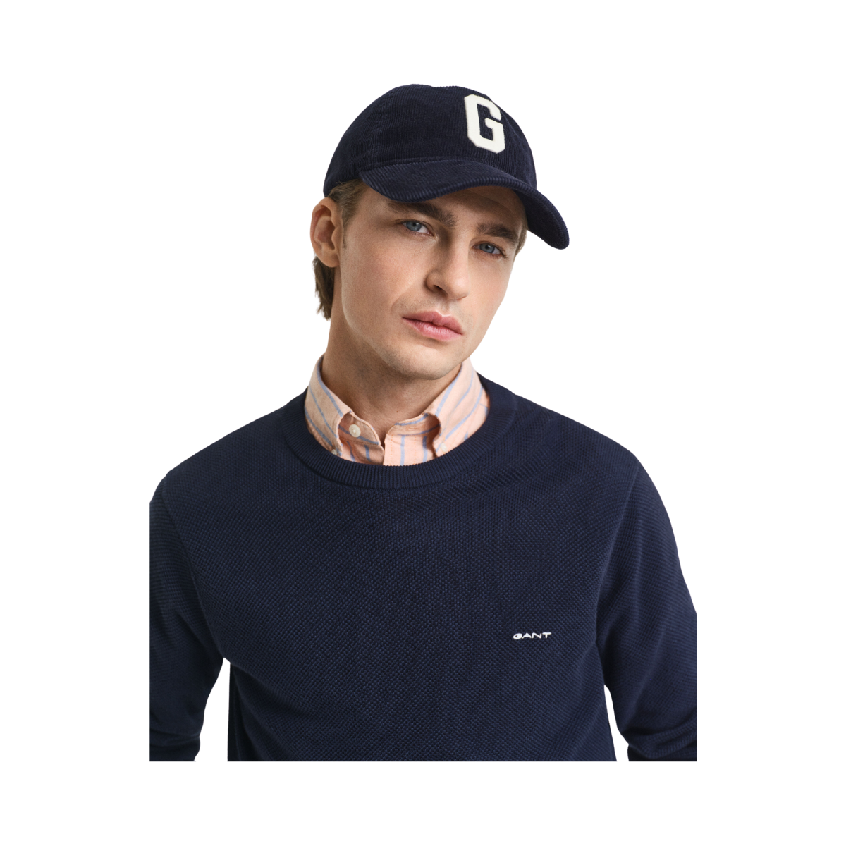 Cotton Pique C-Neck - Evening Blue