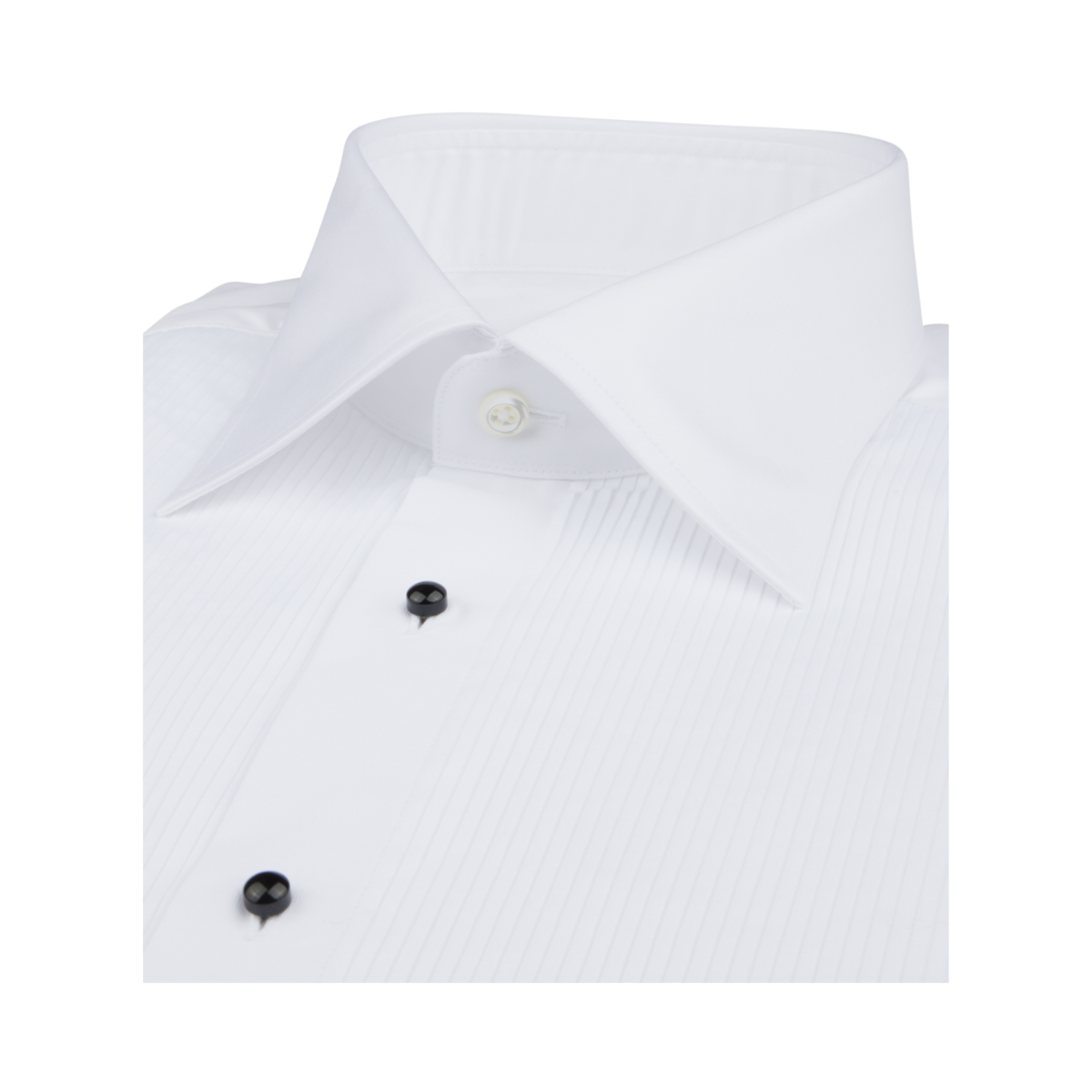 Slimline Tuxedo Shirt With Classic Collar - White