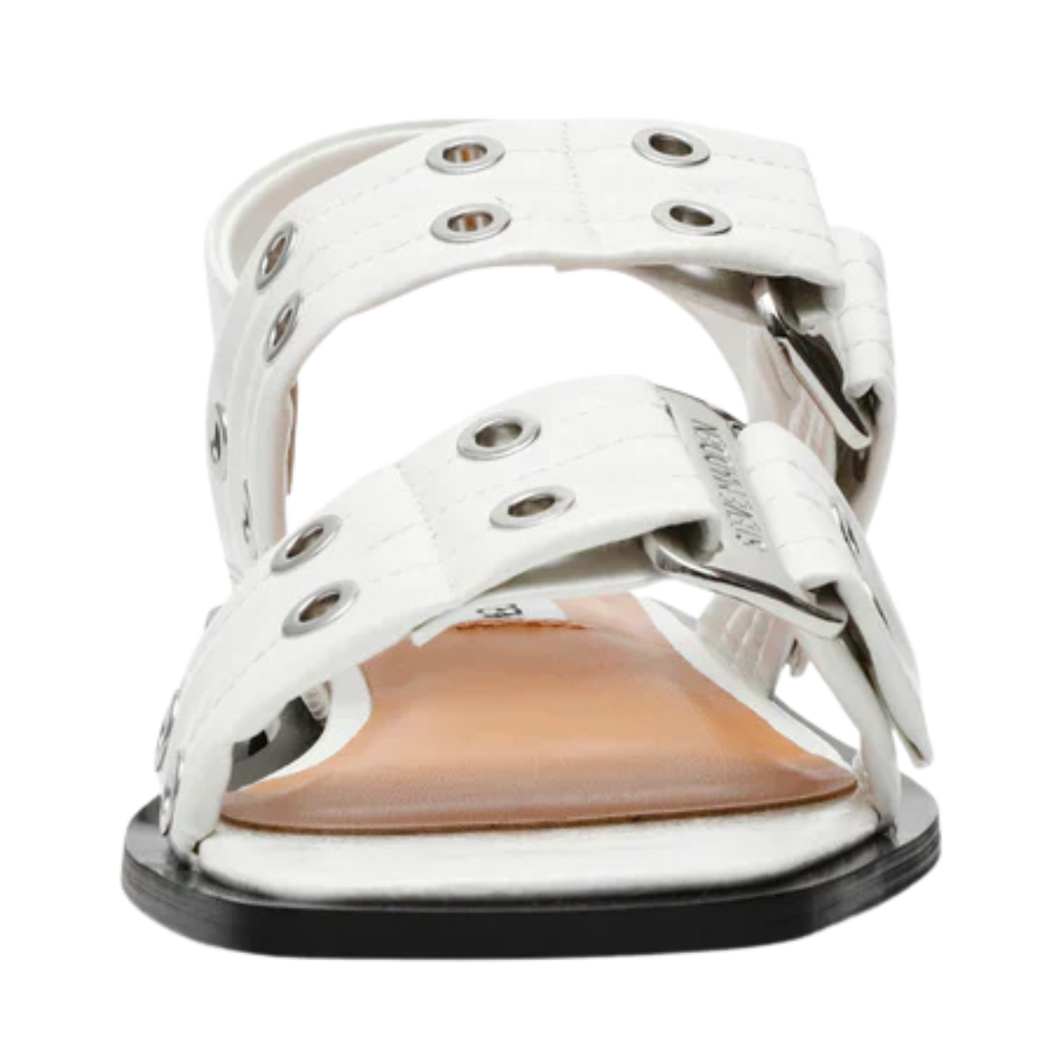Saria-E Flat Sandals - WHITE PATENT