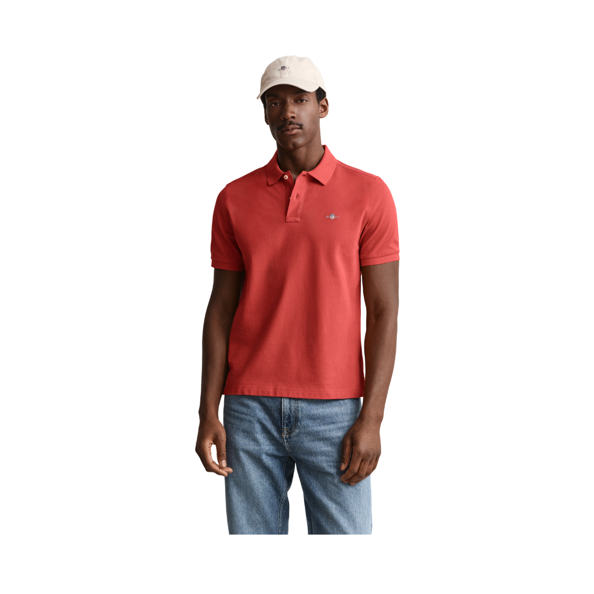 Shield SS Pique Polo - Maple Fire