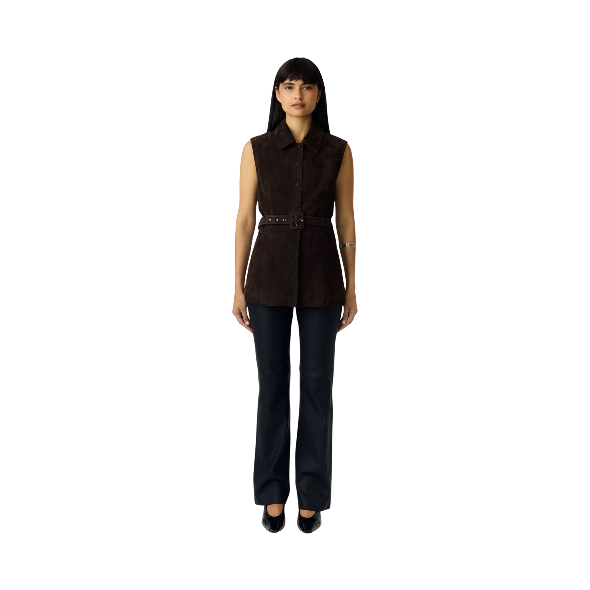 YASRie Suede Waistcoat - Coffee Bean