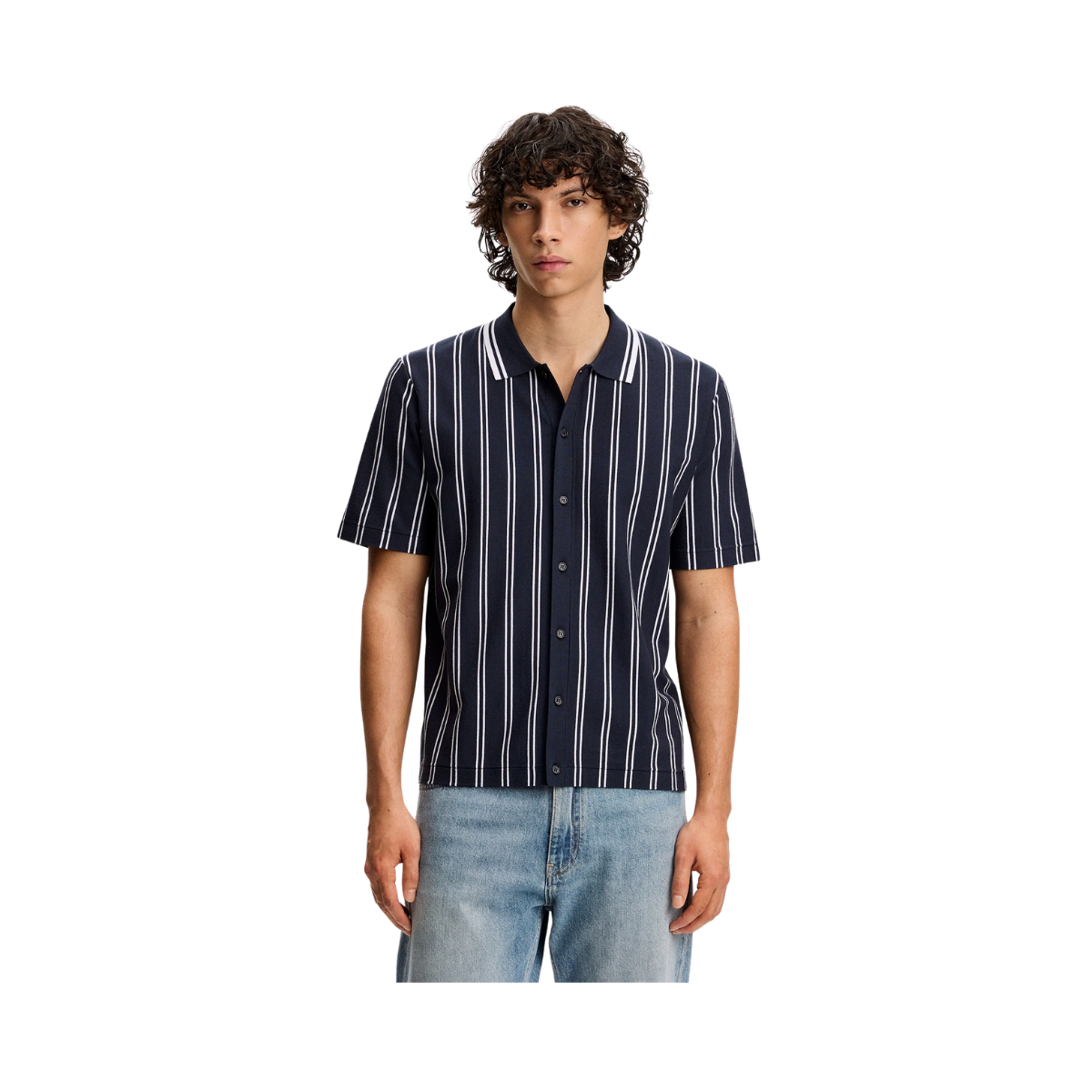 Rue Knit SS Shirt - Navy